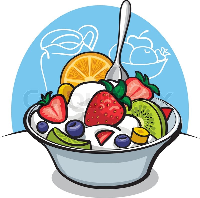 800x791 fruit salad with yogurt and strawberry stock vector colourbox - Fruit Salad Drawing