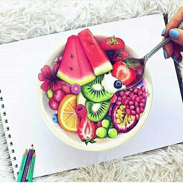 640x640 Cool Drawing Fruit Salad Cool Drawings Creative Art, Kristina - Fruit Salad Drawing
