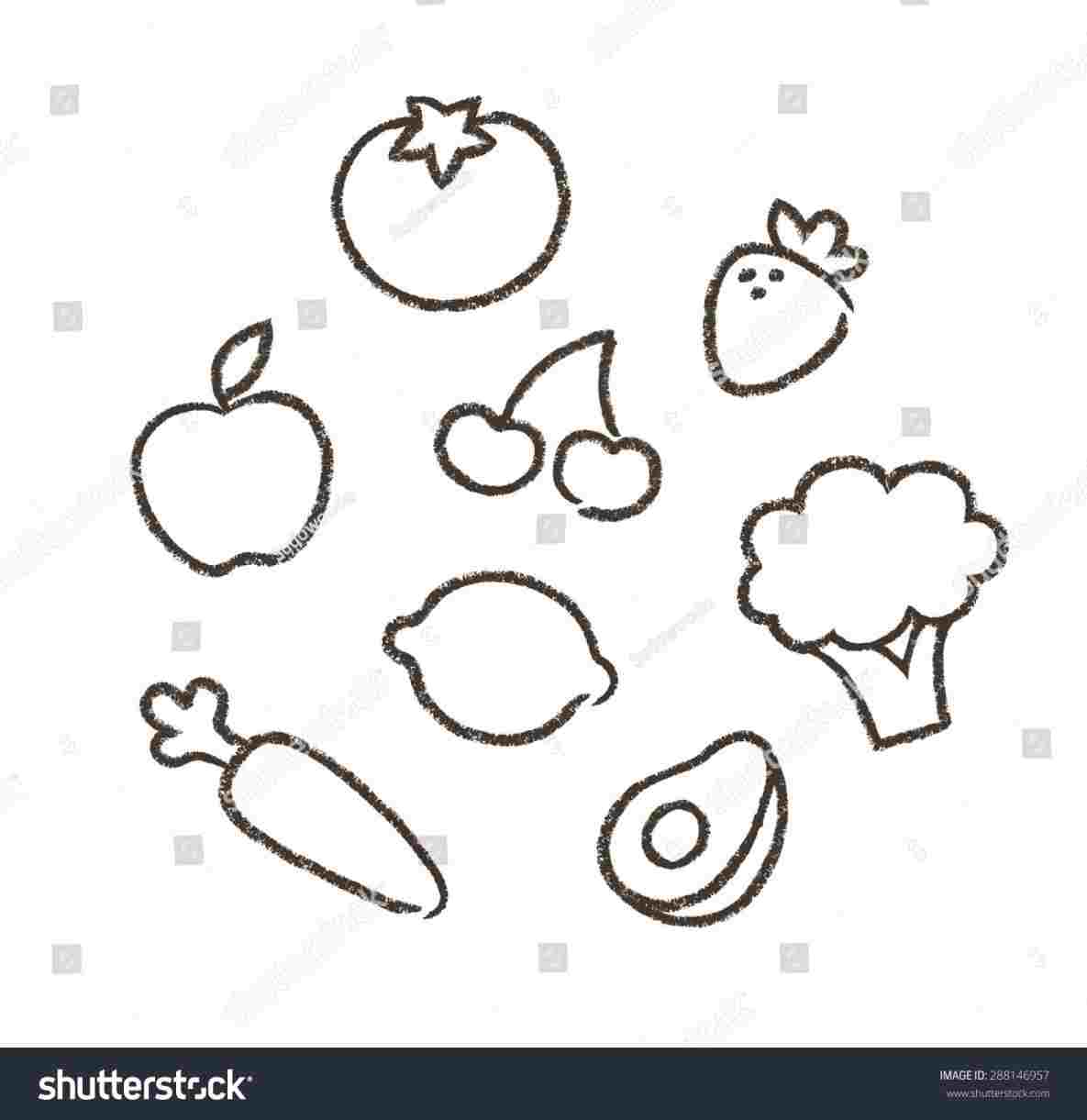 1185x1221 fruits and vegetables drawing - Fruits And Vegetables Drawing