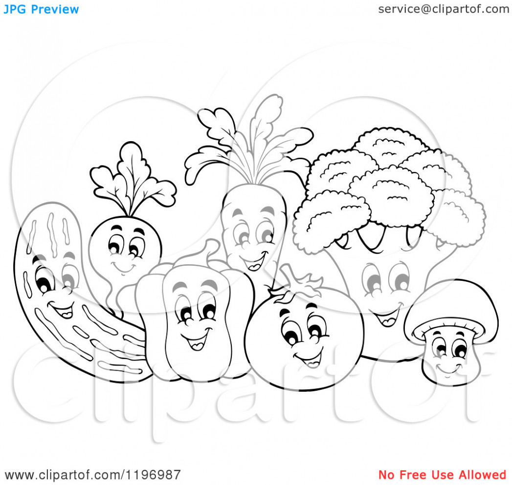 1047x993 Fruits And Vegetables Drawing - Fruits And Vegetables Drawing Black And White