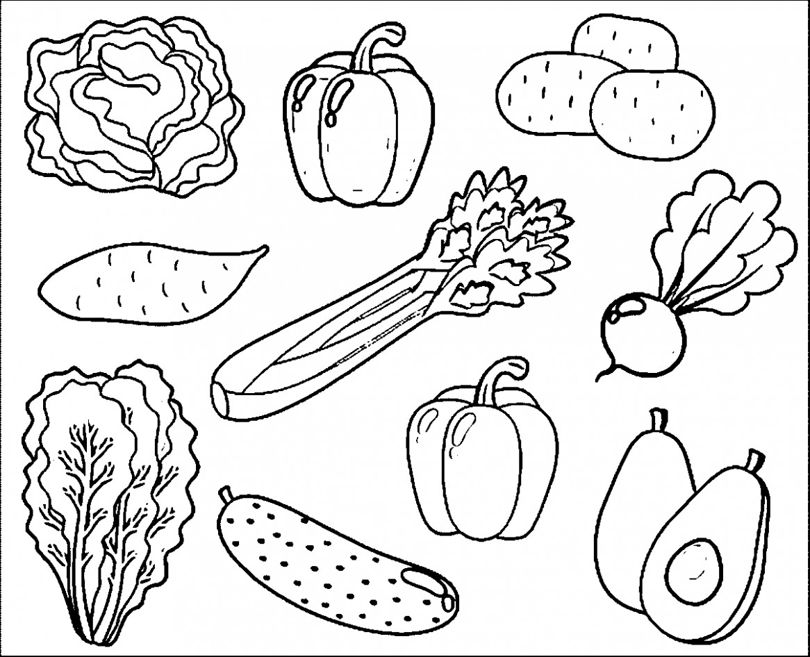 Coloring Pages Fruits And Vegetables 186+ SVG Cut File