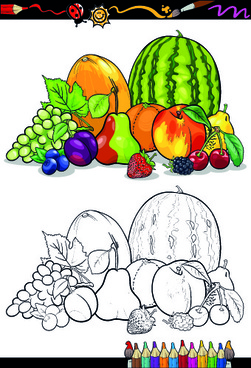 251x368 Fruit Sketch Free Vector Download - Fruits Drawing