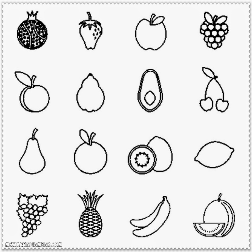 Fruits Drawing For Colouring at PaintingValley.com | Explore collection ...