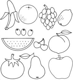 236x257 Best Fruits Images Apliques, Arte Con Bordado - Fruits Drawing For Colouring