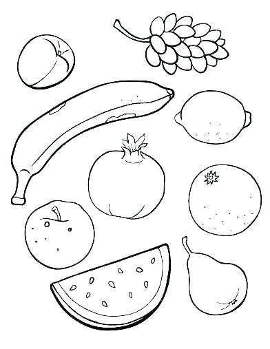 392x507 Coloring Fruits Worksheets - Fruits Drawing For Colouring