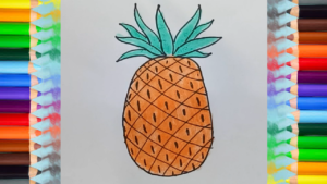 300x169 How To Draw A Pineapple - Fruits Drawing For Kids