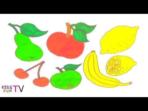 480x360 coloring pages fruits for kids fun learning how to color fruits - Fruits Drawing For Kids