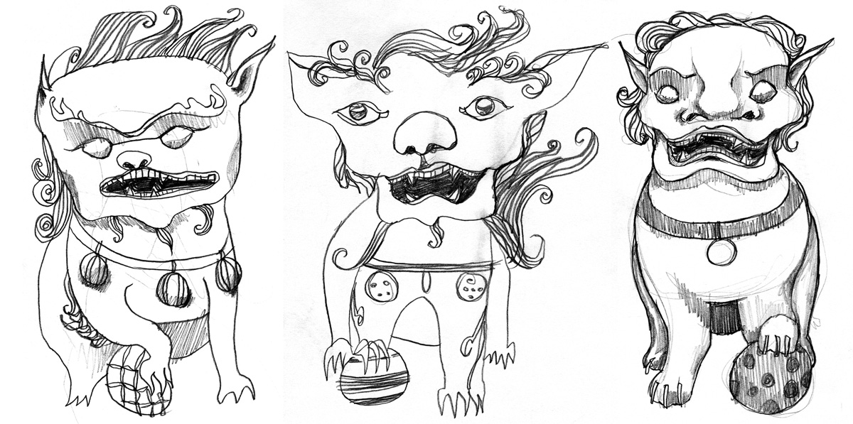 1200x597 Fu Dog Starling - Fu Dog Drawing