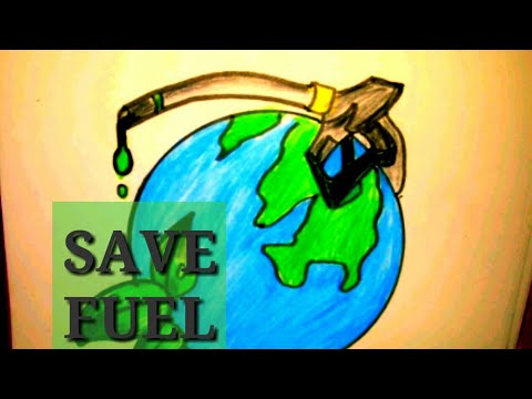 480x360 how to draw save fuel drawing poster step - Fuel Drawing