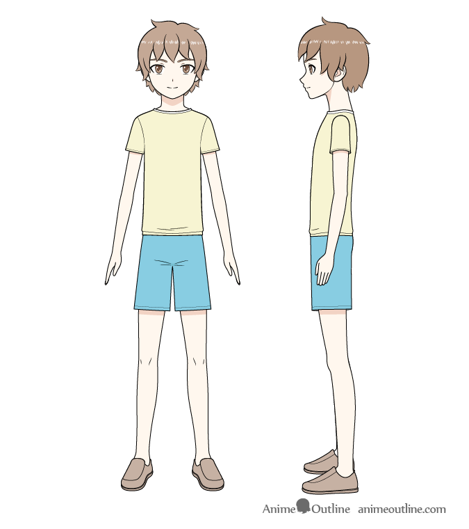 675x760 How To Draw An Anime Boy Full Body Step - Full Body Drawing