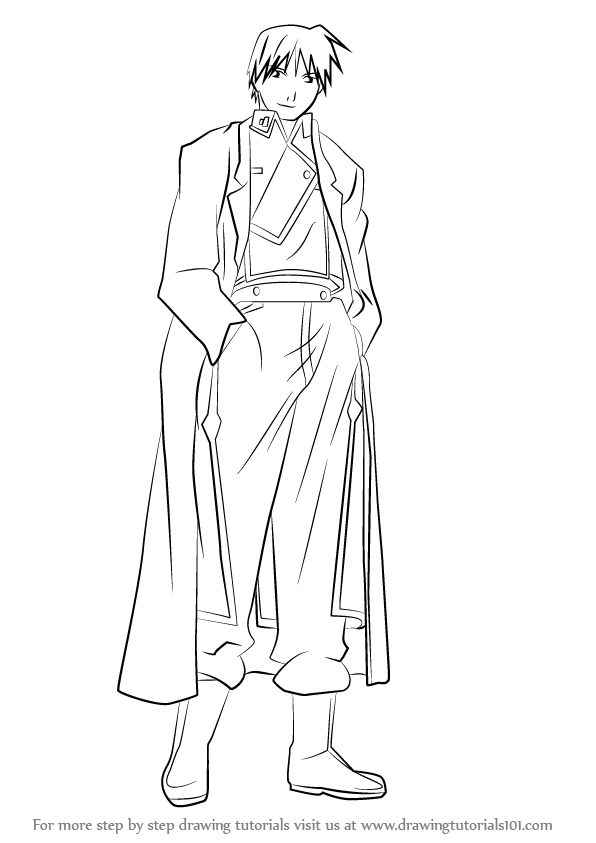 596x843 learn how to draw roy mustang full body from fullmetal alchemist - Full Body Drawing