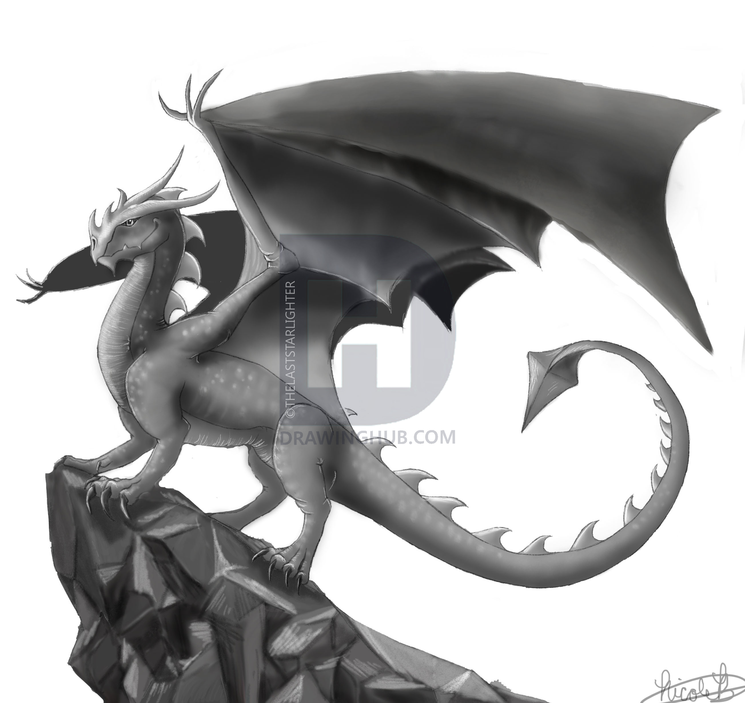 Full Dragon Drawing At Paintingvalley Com Explore Collection Of Full Dragon Drawing