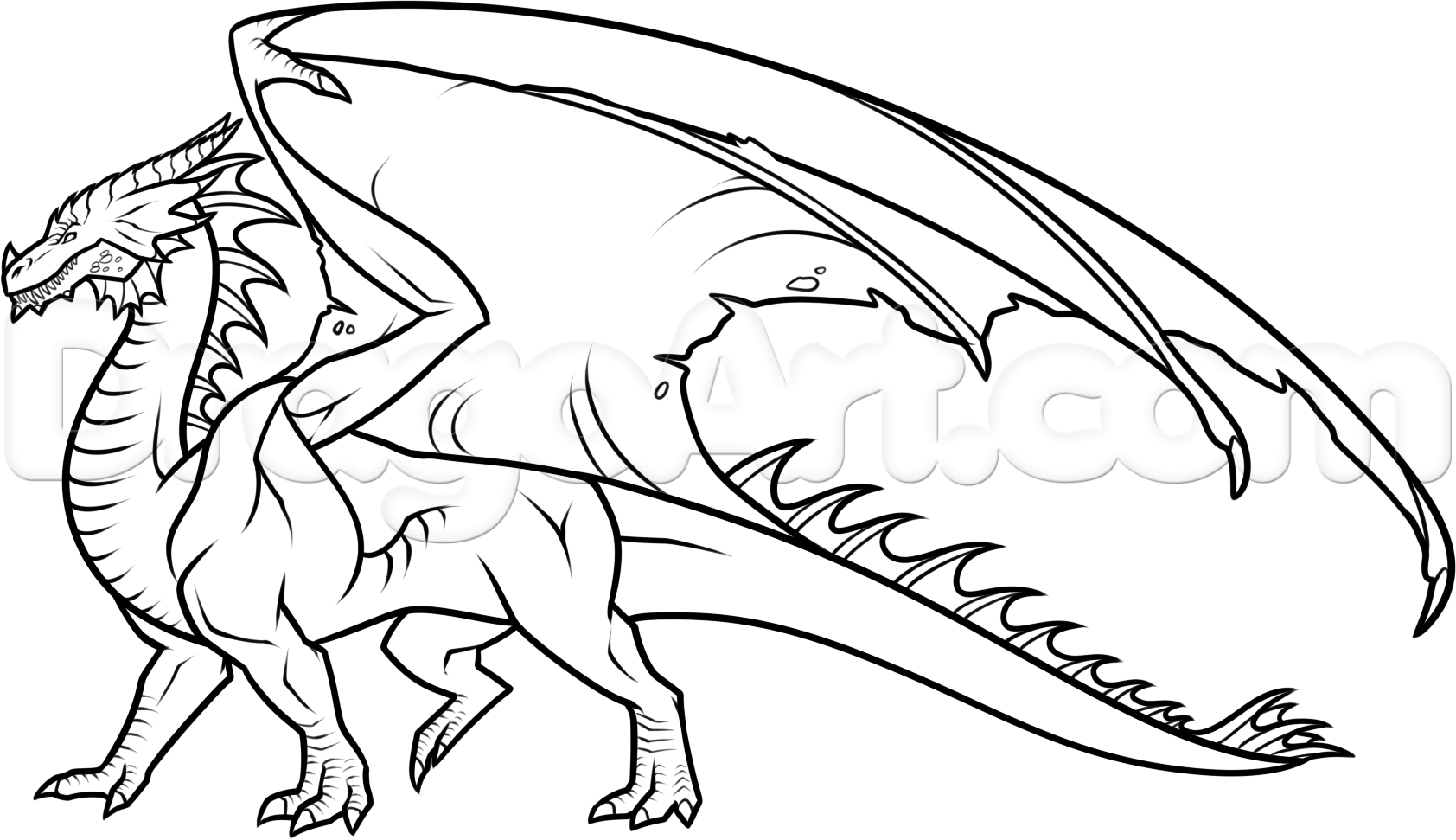 1684x971 How To Draw A Dragon Body, Step - Full Dragon Drawing