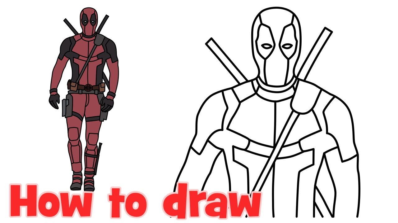 1280x720 How To Draw Deadpool Superhero Full Body Step - Full Drawing