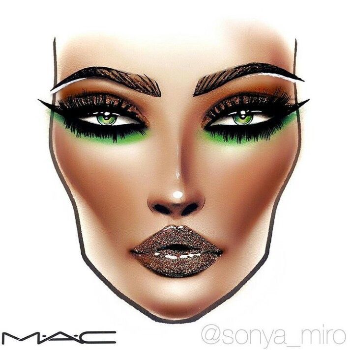 720x719 Full Face Makeup Drawing - Full Face Drawing