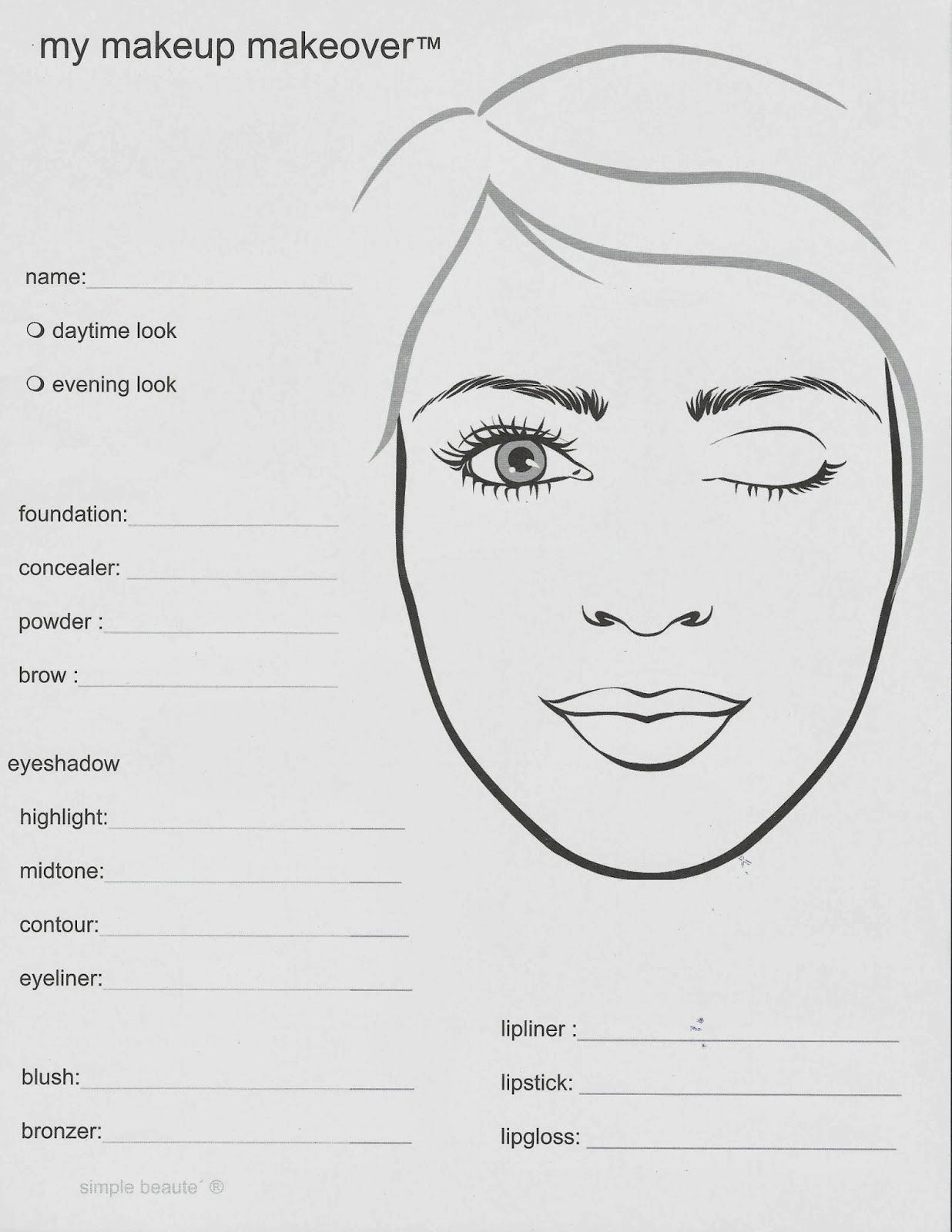 1236x1600 Eyeshadow Drawing Full Face Makeup For Free Download - Full Face Drawing