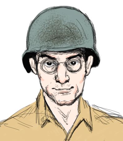396x456 Full Face Wwii Gis - Full Face Drawing