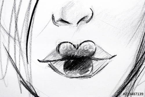 500x335 Full Lips Drawing Stock Photo And Royalty Free Images On Fotolia - Full Lips Drawing