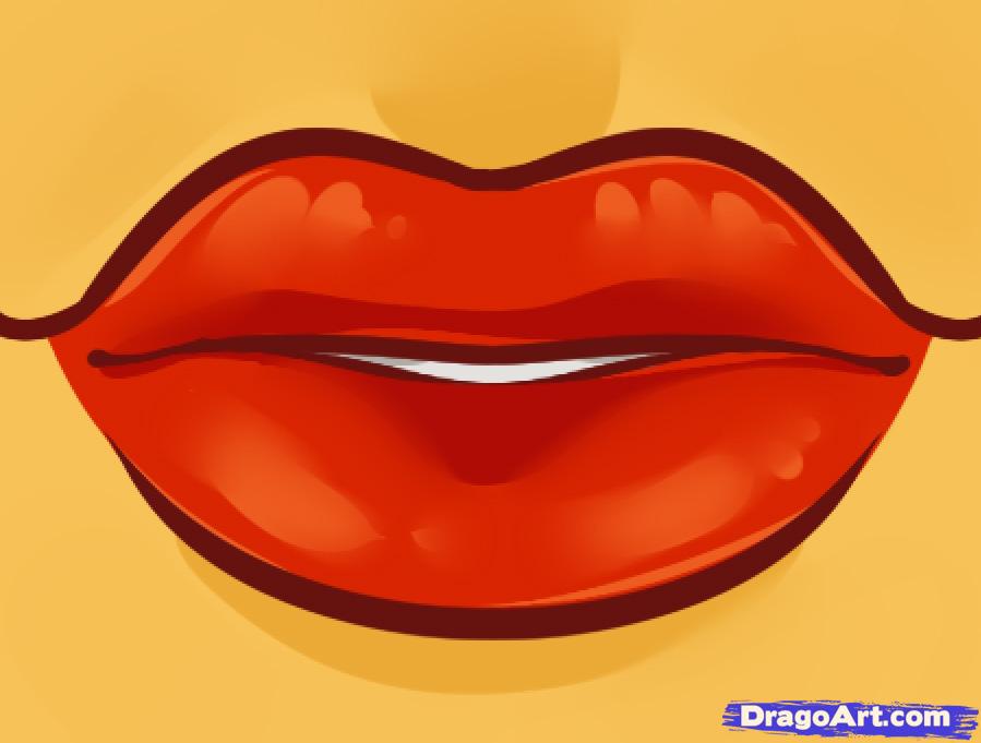 899x681 How To Draw Lips For Kids, Step - Full Lips Drawing
