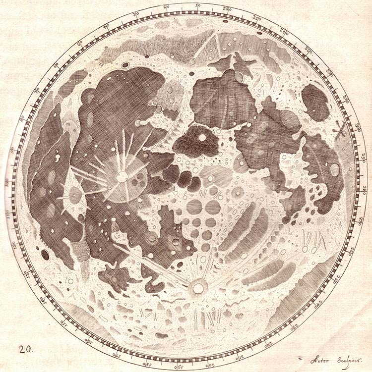 750x751 picture hevelius' drawing of the full moon - Full Moon Drawing