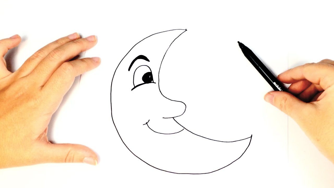 1280x720 How To Draw A The Moon For Easy And Step - Full Moon Drawing Easy