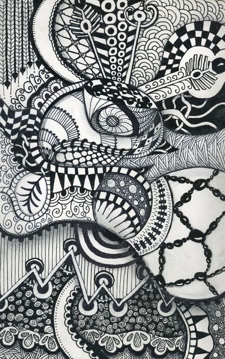 450x716 Zentangle Pattern Ideas Zentangles - Full Page Drawings