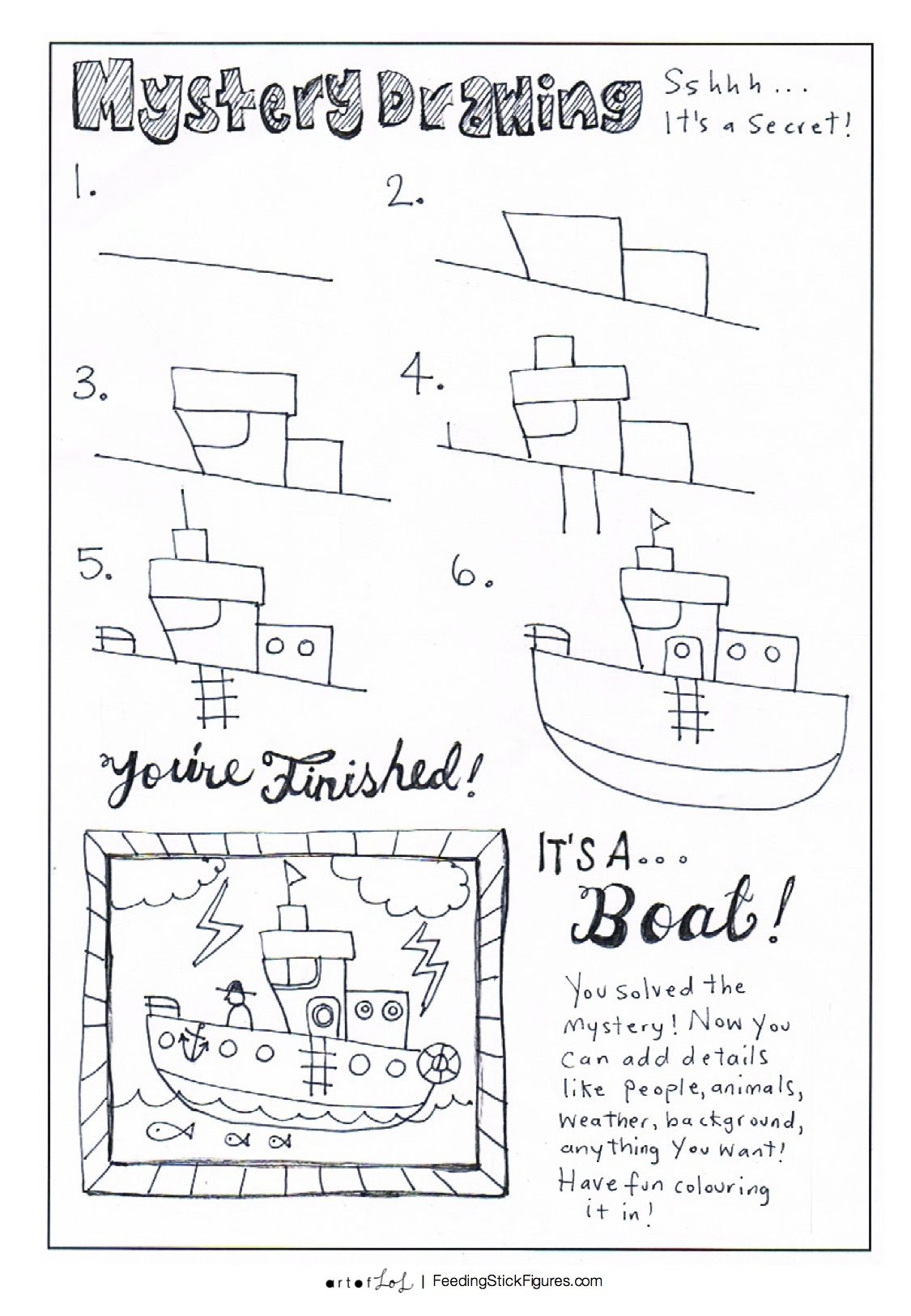 1125x1625 Mystery Drawings Guided Drawing Activity Directed Drawing - Fun Drawing Activities