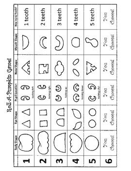 270x350 Roll A Jack O Lantern Roll - Fun Drawing Activities