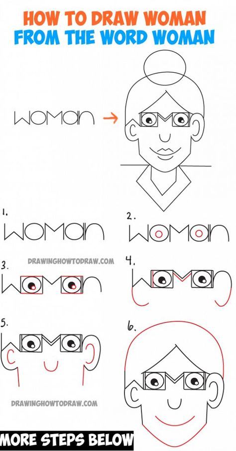474x905 How To Draw A Cartoon Woman From The Word Woman - Fun Drawing Tutorials