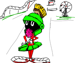 300x250 martian enjoys cotton candy - Fun Fair Drawing