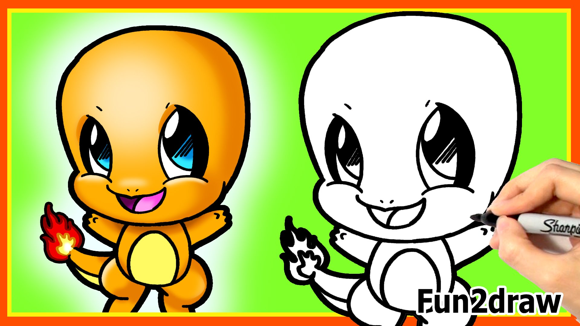 1920x1080 How To Draw Cute Charmander Easy Step - Fun2draw Drawings