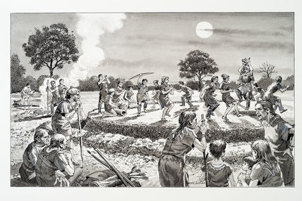 428x286 reconstruction drawing of the funeral of a neolithic woman - Funeral Drawing