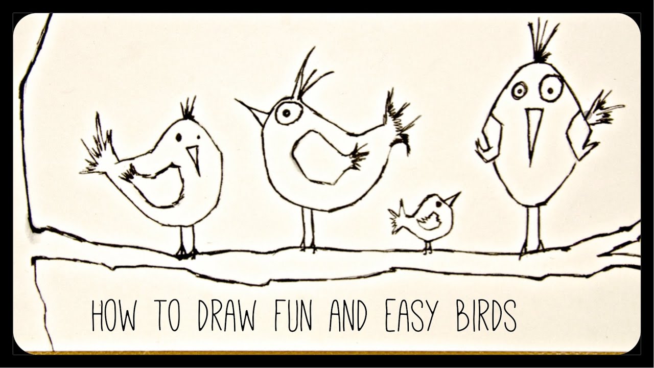 1280x720 How To Draw Drawing Tutorial Funny And Easy Birds - Funny Bird Drawing