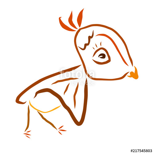 500x500 Funny Little Tired Bird, Cool Children's Drawing Stock Photo - Funny Bird Drawing
