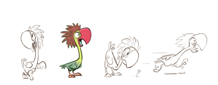 725x283 Birds - Funny Bird Drawing
