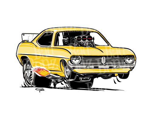 500x386 Cuda Funny Car Bad Bonz Designs - Funny Car Drawing