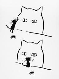 190x253 Cat Drawing Of Himself - Funny Cat Drawing