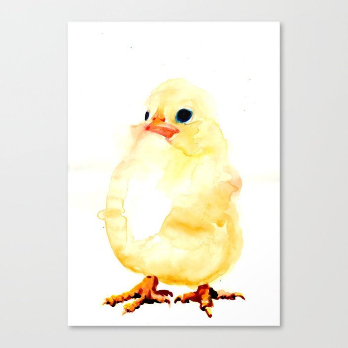 700x700 Funny Chicken Watercolor Canvas Print - Funny Chicken Drawing