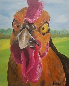 242x300 Funny Chicken Paintings Fine Art America - Funny Chicken Drawing