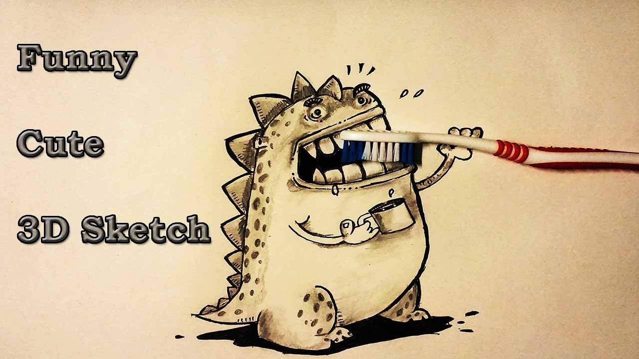 1280x720 Drawing A Funny Cute Simple Sketch - Funny Dragon Drawing