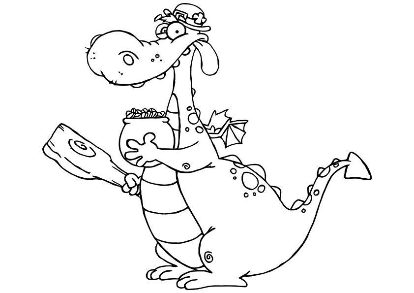 842x595 Free Printable Dragon Coloring Pages For Kids - Funny Dragon Drawing
