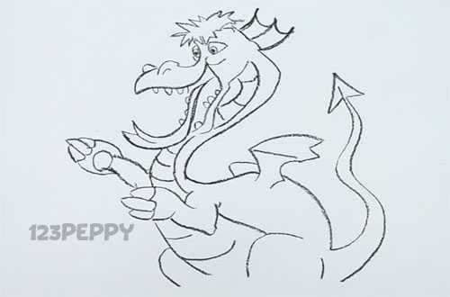 500x330 How To Draw A Funny Dragon Drawing Tutorials In Drawings - Funny Dragon Drawing