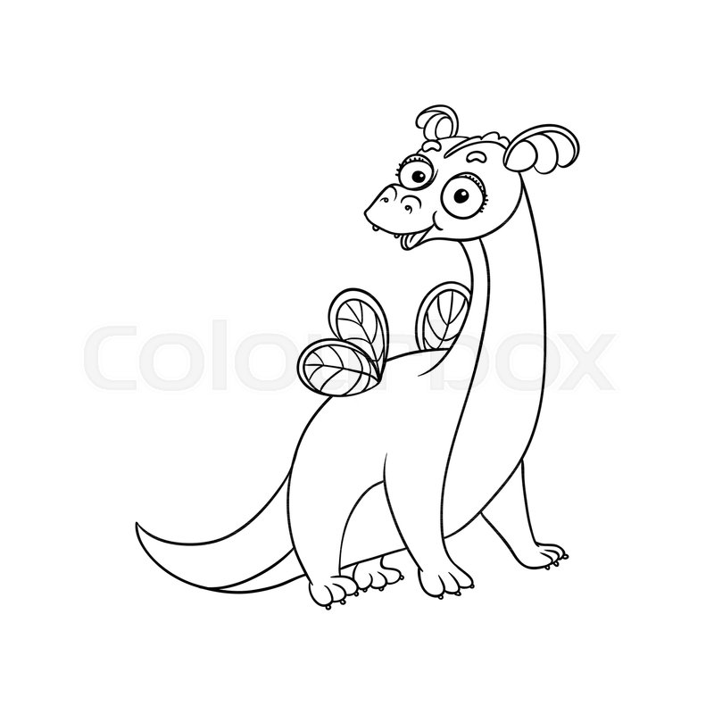 800x800 Vector Flat Cartoon Funny Dragon With Stock Vector Colourbox - Funny Dragon Drawing