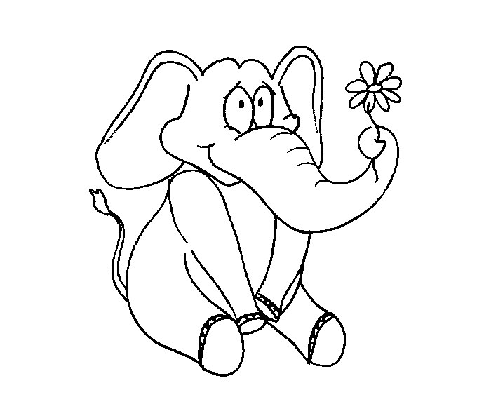 700x576 Elephant Template - Funny Elephant Drawing