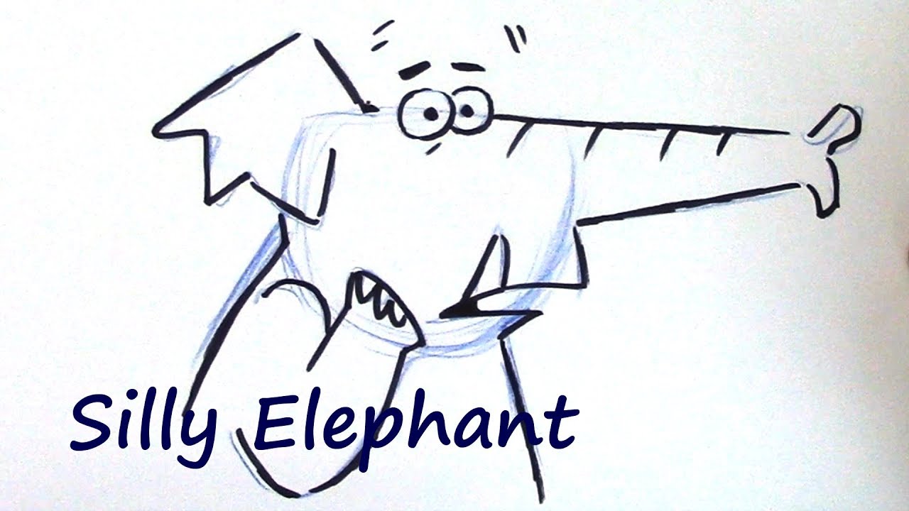 1280x720 How To Draw A Cartoon Animal For Beginners - Funny Elephant Drawing