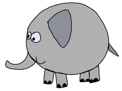 417x312 Easy Drawing Lessons For Preschool Kindergarten How To Draw - Funny Elephant Drawing