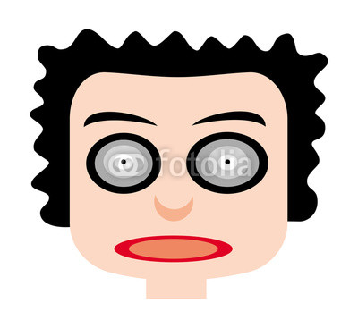 400x367 Funny Face Of A Boy With Big Crazy Eyes Cartoon Drawing, Sketch - Funny Eyes Drawing