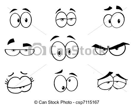 450x355 Cartoon Funny Eyes Set Collection Vectors Illustration - Funny Eyes Drawing