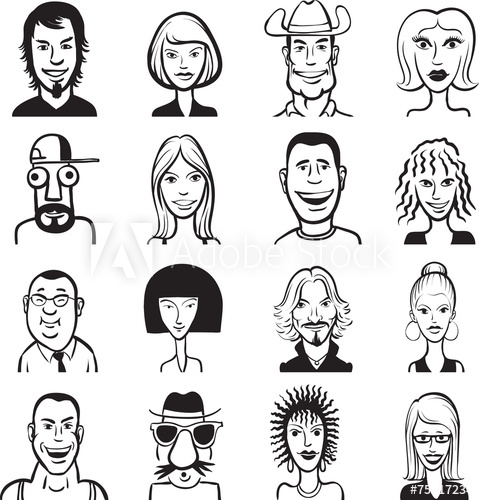 479x500 Whiteboard Drawing - Funny Faces Drawing