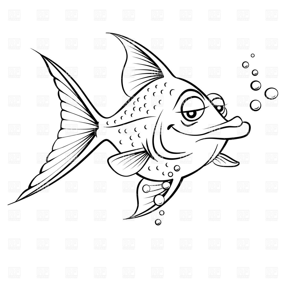 1200x1200 Funny Cartoon Fish - Funny Fish Drawings